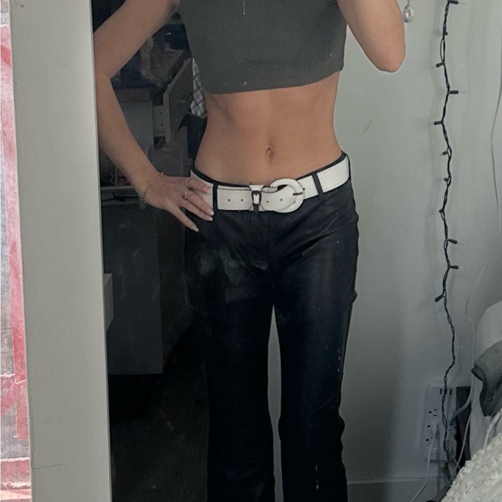 White retro free people belt